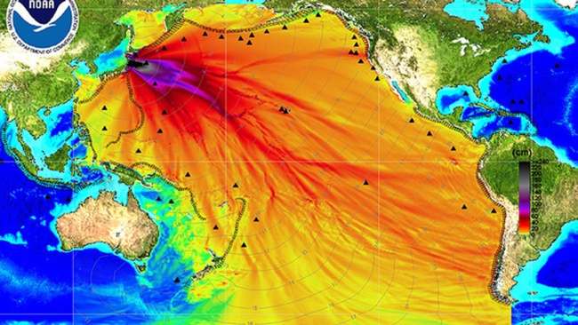 Chart showing the extent of radiation from Fukushima disaster