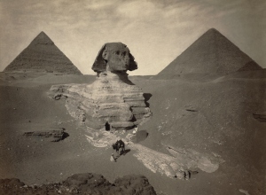 sphinx partially excavated