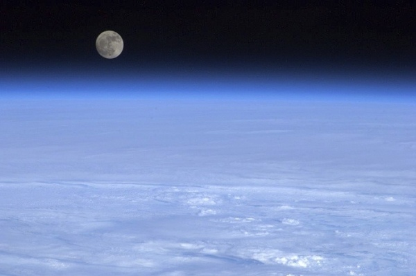 Moon above the atmosphere